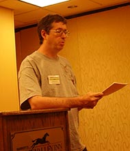 Same reading. Better view of the podium and the ceiling tiles. (Photo: James Gernert) 