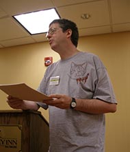 Reading “The Albright Sextuplets.” This was my first public reading as a horror author. 